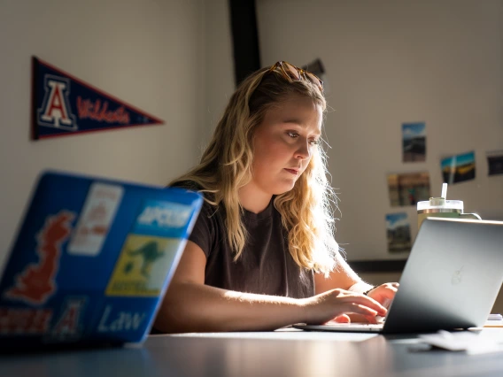 Student studying