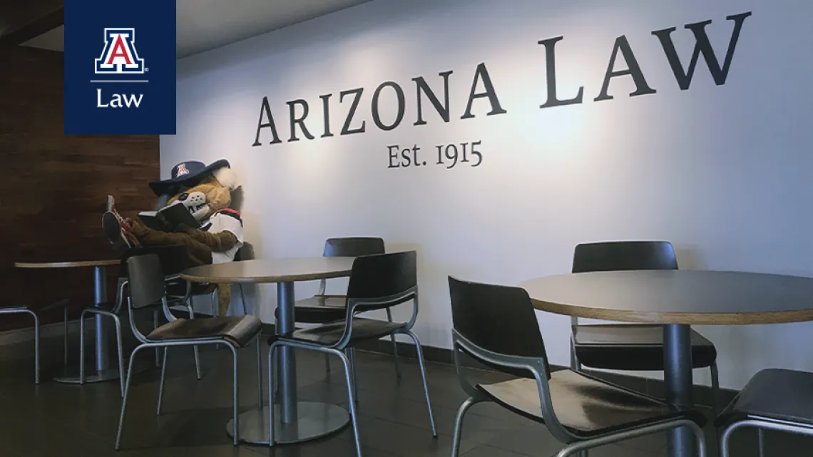 Wilber Studying in Arizona Law Lobby Wilber Studying in Arizona Law Lobby